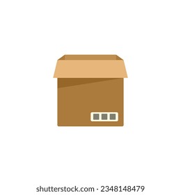 Service box icon flat vector. Carton delivery. Parcel package isolated