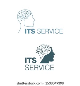 service brain chip vector logo design