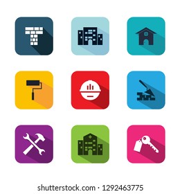 Service building icon vector flat style illustration for web, mobile, symbol, application and graphic design. Buildings vector icon pictogram isolated on white background. Vector illustration EPS.8 EP