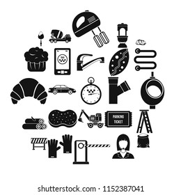 Service building icons set. Simple set of 25 service building vector icons for web isolated on white background