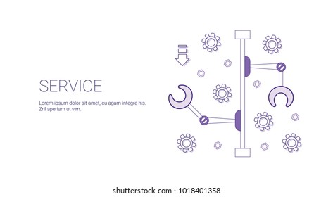 Service Business Concept Template Web Banner With Copy Space Vector Illustration