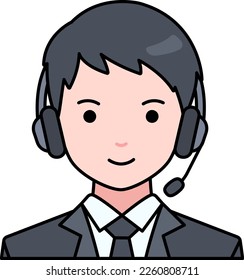 Centro de llamadas de servicio Persona de avatar de usuario del usuario de color Estilo de esquema