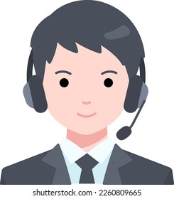 Service call center Man User avatar person people Flat Style