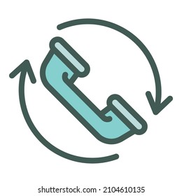 Vector de contorno de icono de llamada de servicio. Trabajo central. Trabajador laboral