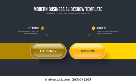 Service Campaign Frame Design Vector Illustration. Market Report Two Step Diagram Presentation Layout. Project Portfolio 2 Element Infographic Slide Template.