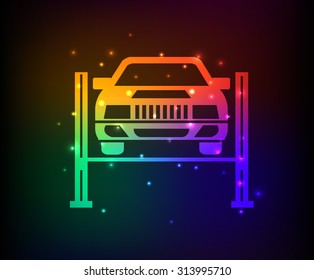 Service car design,rainbow concept,clean vector