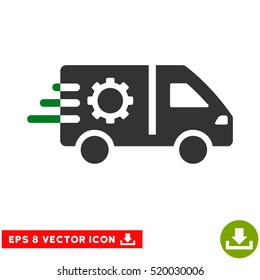 Service Car EPS vector icon. Illustration style is flat iconic bicolor green and gray symbol on white background.