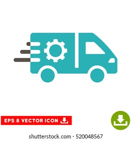 Service Car EPS vector icon. Illustration style is flat iconic bicolor grey and cyan symbol on white background.