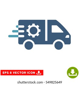 Service Car EPS vector icon. Illustration style is flat iconic bicolor cyan and blue symbol on white background.