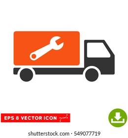 Service Car EPS vector pictogram. Illustration style is flat iconic bicolor orange and gray symbol on white background.