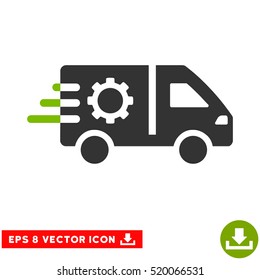 Service Car EPS vector pictograph. Illustration style is flat iconic bicolor eco green and gray symbol on white background.