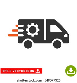 Service Car EPS vector pictograph. Illustration style is flat iconic bicolor orange and gray symbol on white background.