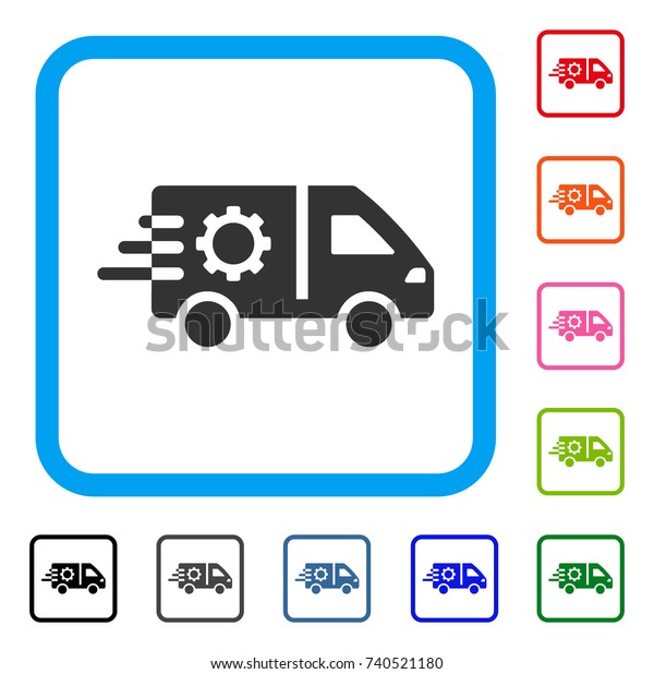Service Car icon. Flat gray iconic
symbol inside a light blue rounded rectangle. Black, gray, green,
blue, red, orange color variants of Service Car
vector.