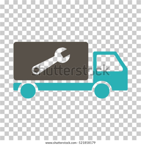 Service Car icon.\
Vector pictogram style is a flat bicolor symbol, grey and cyan\
colors, chess transparent background. Designed for software and web\
interface toolbars and\
menus.