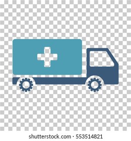 Service Car icon. Vector pictograph style is a flat bicolor symbol, cyan and blue colors, chess transparent background. Designed for software and web interface toolbars and menus.