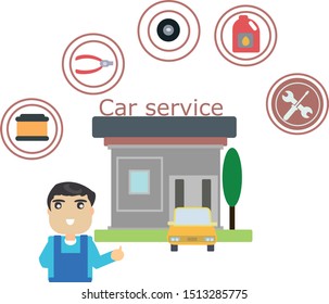 service car icon and vector to work your design image