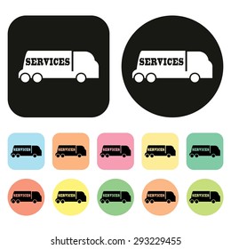 Service car icon. Vehicle icon. Vector