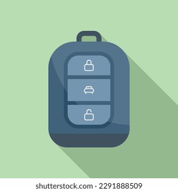 Service car key icon flat vector. Smart button. Lock unlock