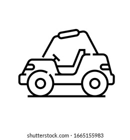 Service car line icon, concept sign, outline vector illustration, linear symbol.