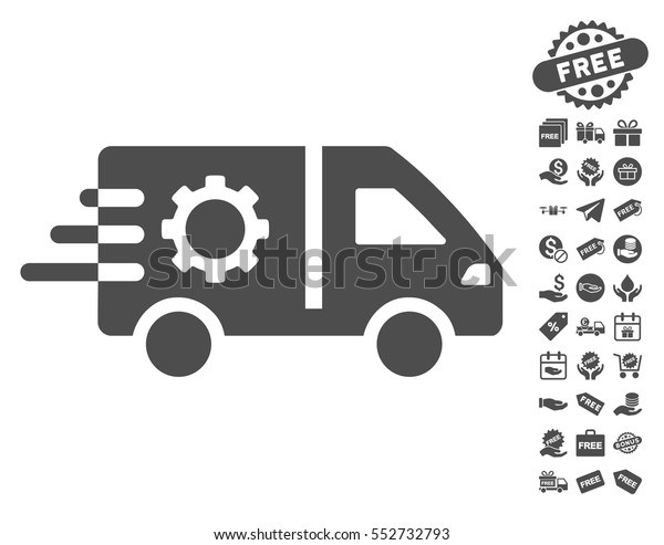 Service Car pictograph with free bonus\
pictograms. Vector illustration style is flat iconic symbols, gray\
color, white\
background.