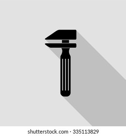service car station vector icon with long shadow
