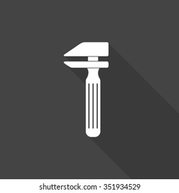 service car station vector icon with long shadow