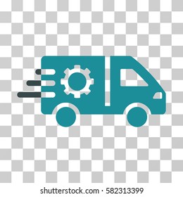 Service Car vector icon. Illustration style is a flat iconic bicolor soft blue symbol on a transparent background.