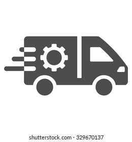 Service Car vector icon. Style is flat symbol, gray color, rounded angles, white background.