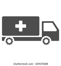 Service Car vector icon. Style is flat symbol, gray color, rounded angles, white background.