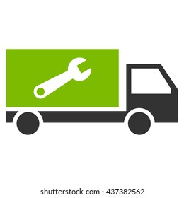 Service Car vector icon. Style is bicolor flat icon symbol, eco green and gray colors, white background.