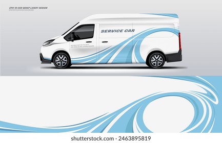 Service Car Wrap Livery Design Vektorgrafik Aufkleber auf Van mit bedruckbarer Datei