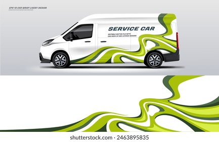 Service Car wrap livery design vector decal on van with printable file
