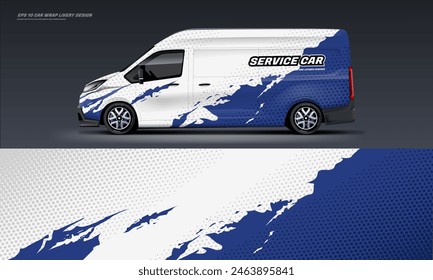 Service Car wrap livery design vector decal on van with printable file