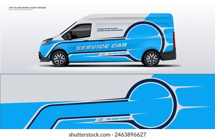 Service Car wrap livery design vector decal on van with printable file