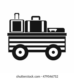 Service cart with luggage icon in simple style isolated on white background vector illustration