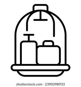 Service cart trolley icon outline vector. Hotel suitcase. Vacation packing