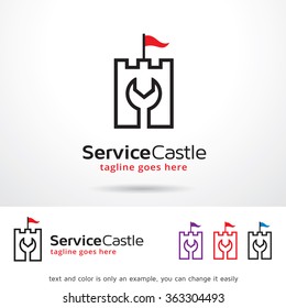 Service Castle Logo Template Design Vector