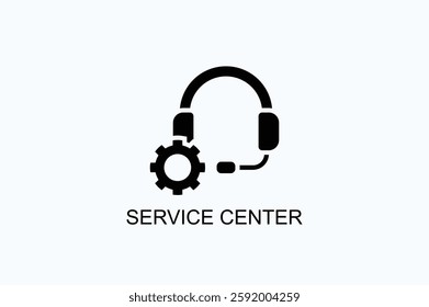 Service Center Icon Or Logo Isolated Vector Illustration