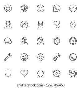 Service center line icon set. Collection of vector symbol in trendy flat style on white background. Service center sings for design.