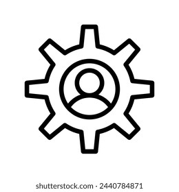 icono de línea vectorial de centro de servicio