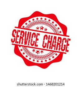service charge stamp. rubber stamp with the text service charge. service charge label, badge, logo,seal