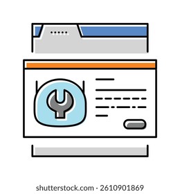service chat bot color icon vector. service chat bot sign. isolated symbol illustration