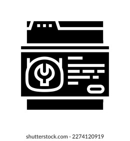 service chat bot glyph icon vector. service chat bot sign. isolated symbol illustration