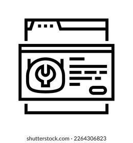 vector de icono de línea de bot de chat de servicio. señal de bot de chat de servicio. símbolo de contorno aislado ilustración negra