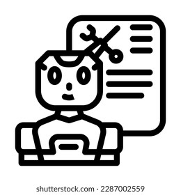 service chat bot line icon vector. service chat bot sign. isolated contour symbol black illustration