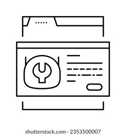 service chat bot line icon vector. service chat bot sign. isolated contour symbol black illustration