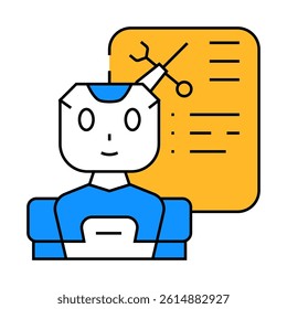 service chat bot line icon vector. service chat bot sign. isolated symbol illustration