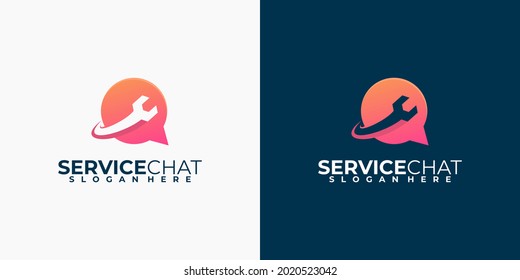 Service chat bubble logo design