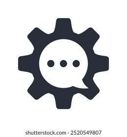Serviço com chat talk .Consultoria técnica para o cliente. Suporte ao usuário. Ícone linear de vetor isolado no plano de fundo branco.