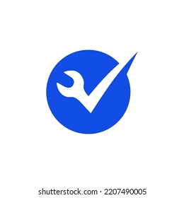 service check wrench logo vector icon illustration